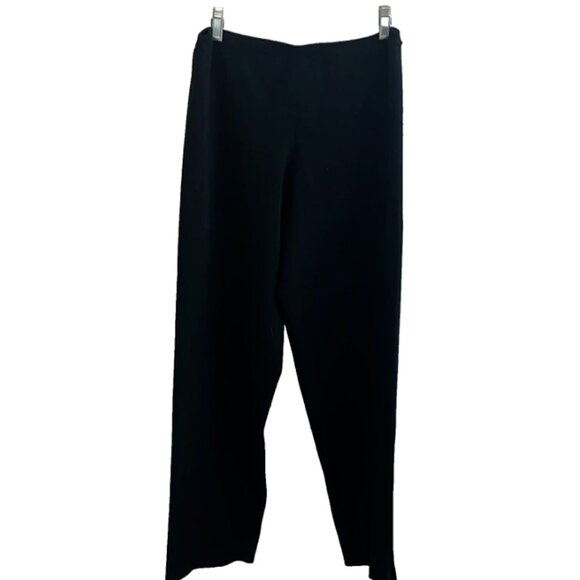 👒Eileen Fisher Classic Black Viscose Nylon Sweater Knit pull on Pants Sz Med - Picture 8 of 8